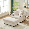 55" Corduroy Oversized Comfy Reclining Chaise Lounge Chair with Ottoman Storage, Cup Holder, Phone Stand & USB Charging Port - 2 of 4