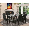 7-Piece Rectangle Natural Oak Finish Solid Wood Top Dining Table with 6 Chairs with - 2 of 4