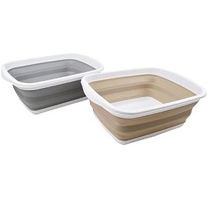SAMMART 10L (2.6 Gallons) Set of 2 Collapsible Tub - Foldable Dish Tub - 1 of 4