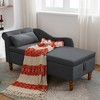 Bedroom Velvet Chaise Longue With Storage, Pillow and Nailhead Accents - ModernLuxe - 2 of 4