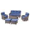 Gymojoy 6 Pieces Outdoor Patio Sofa Ottoman with Swivel Chairs Table - 3 of 4