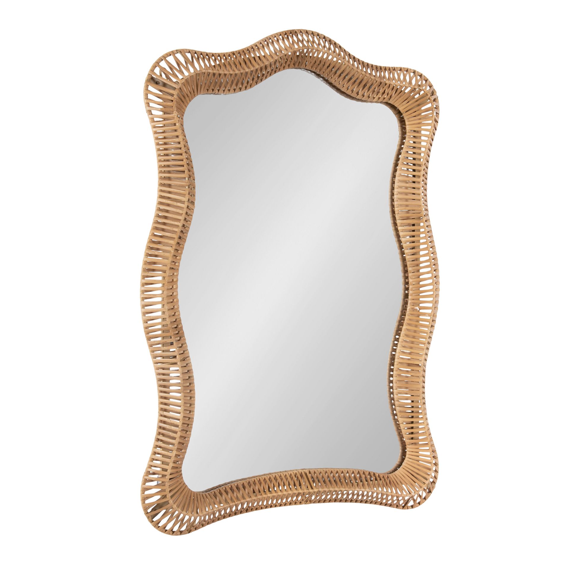 Kate & Laurel All Things Decor 26"X38" Rashana Rattan Wall Mirror Natural