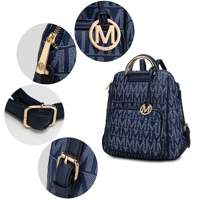 MKF Collection Travel Backpack Trendy Monogram Vegan Leather, Cora Milan | MKF Collection by Mia K - Chocolate — фото 8