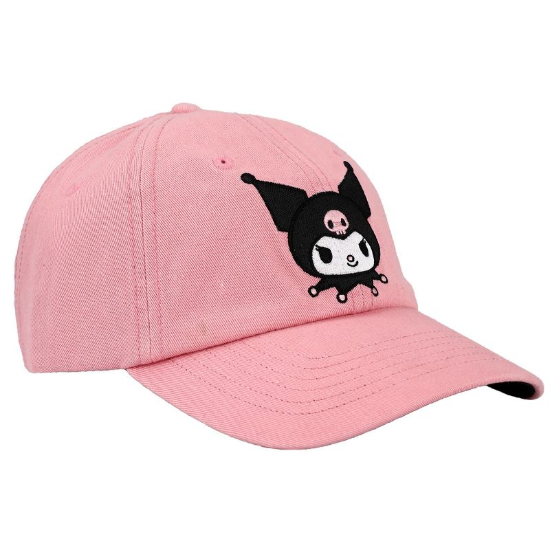 Kuromi Embroidered Pink Cotton Twill Dad Hat, 3 of 6