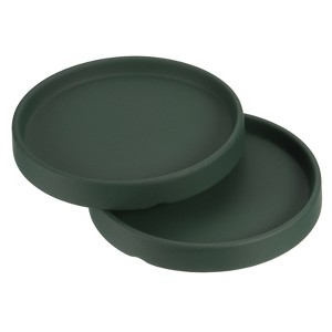 Unique Bargains Indoor Ceramic Round Plant Pot Saucers Tray 2 Pcs - 1 of 4