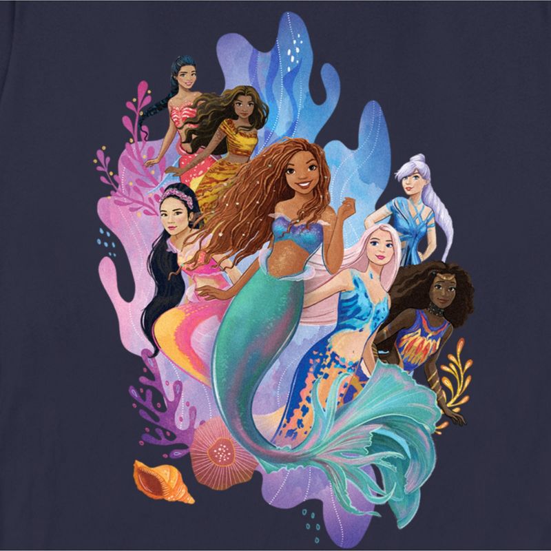 Women's The Little Mermaid Group of Mermaids T-Shirt, 2 of 5
