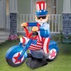 Collections Etc 6-Foot Patriotic Uncle Sam on a Motorcycle Outdoor Inflatable Decoration Blue - 2 of 2