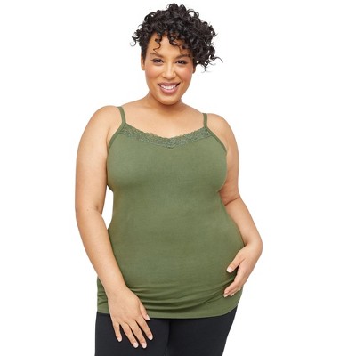 Catherines Women's Plus Size Petite Suprema Cami With Lace