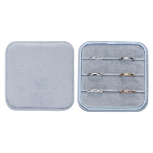Unique Bargains Velvet Ring Organizing Display Mini 3 Slot Jewelry Storage Box - 1 of 4
