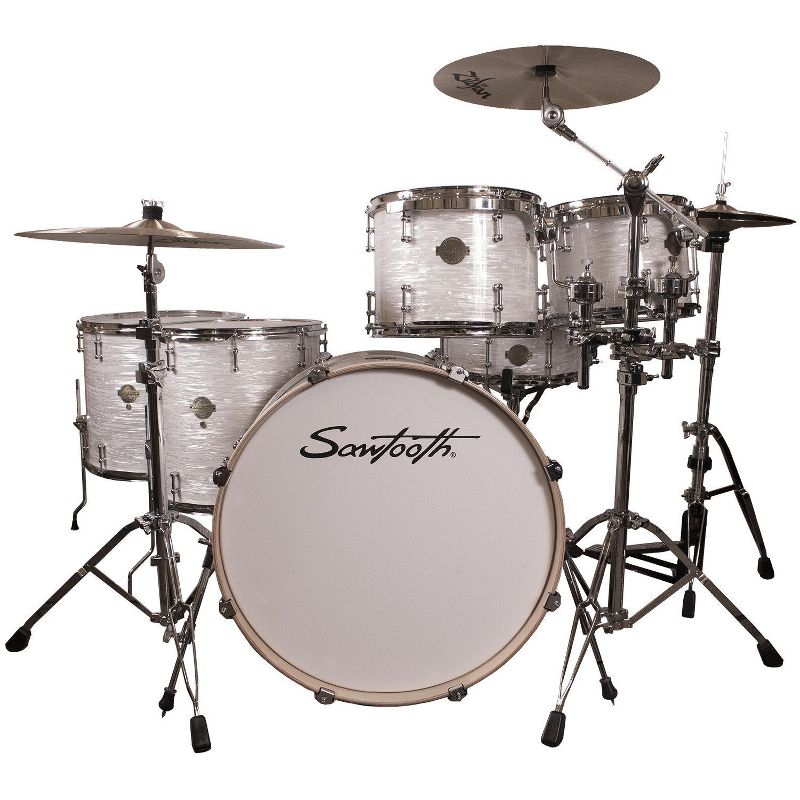 Sawtooth Command Series 6-Piece Drum Shell Pack with 24" Bass Drum, White Oyster, 1 of 2