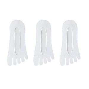 Anna-Kaci Women's Mesh Toe Socks with Non-Slip Silicone Heel Grip Ultra Low Cut Breathable No Show Sock 3-Pack - 1 of 4