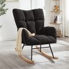 TopComfy Accent Chairs Soft Chair Glider Chair Tufted Upholstered Teddy Fabric Rocking Chair Accent Chair for Living Room, Gray, 28.5"*27.2"*11.5" - 2 of 4