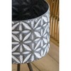 YUHAO Set of 2 Round Galvanized Grey Farmhouse Planter Stand for Indoor Outdoor Home Garden Decor - L:12"x19"x19", S:10"x17"x17" - 3 of 4