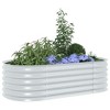 vidaXL Garden Raised Bed Silver Galvanized Steel Large Tough - 4 of 4