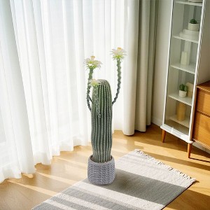 Nasitip 36''Tall Artificial Cactus, Realistic Faux Cactus Plant with White Planter, Fake Tree for Indoor & Outdoor Decor - 1 of 4