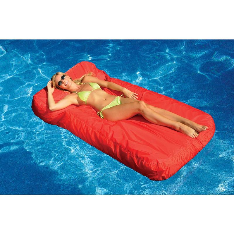 Swimline 72" SunSoft Inflatable 1-Person Swimming Pool 225 Mattress Lounger Float - Red, 2 of 3