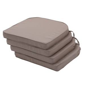 YEERSWAG 4 Pcs Outdoor Dining Chair Cushions, 17.7" x 17.7" Weather-Resistant Chair Pads with Ties - 1 of 4