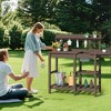 Hyleory HDPE Weather-Resistant Potting Bench Table with Storage Shelf - 3 of 4