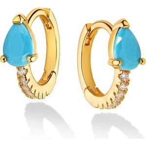 Dremmy Studios CZ Huggie Hoop Earrings | 14K Gold Plated, Chunky & Minimalist Gift - 1 of 4