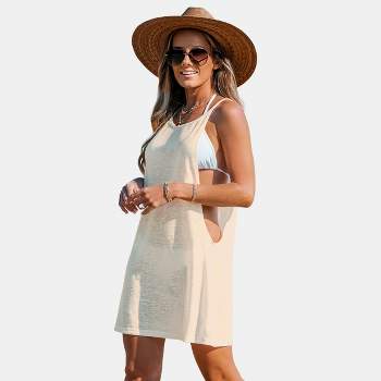 Women's Beige Cut-Out Jersey Cover-Up Dress - Cupshe