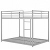 Gulches Full over Full Metal Bunk Bed, Low Bunk Bed with Ladder, Silver - 4 of 4