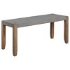 Alaterre Furniture 40" Davenport Faux Concrete and Wood Bench Light Amber: Modern Rectangular Entryway Seating with Storage - 2 of 4