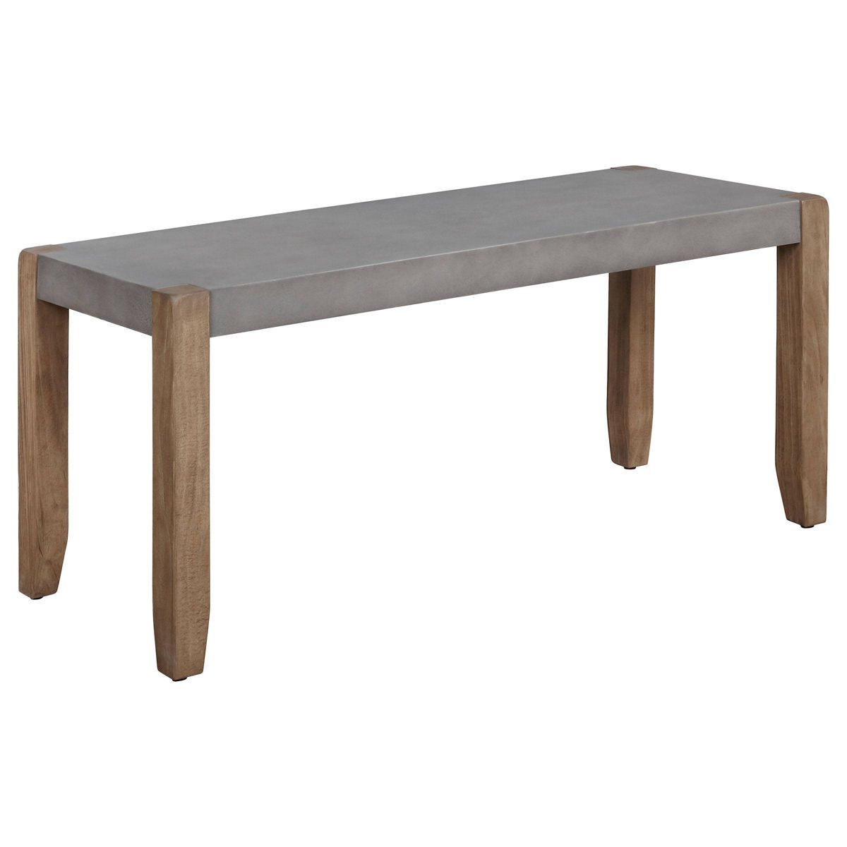 40" Davenport Faux Concrete and Wood Storage Bench Light Amber - Alaterre Furniture - thumbnail 2