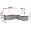 Garden Sofa Set Black PE rattan 5 Piece Set vidaXL - 3 of 3
