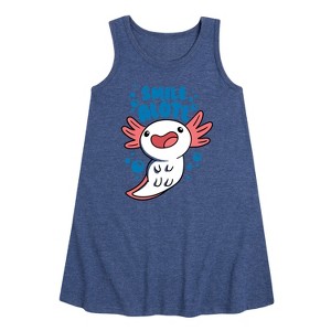 Girls' - Instant Message - Smile Alotl Graphic Sleeveless Aline Dress - 1 of 4