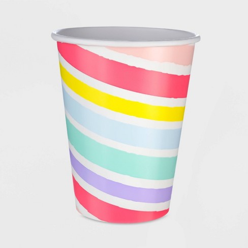 10ct 12oz Striped Pastel Paper Cup - Spritz™ - image 1 of 1