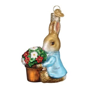 Old World Christmas Blown Glass Ornament for Christmas Tree, Peter Rabbit With Flower Pot - 1 of 4
