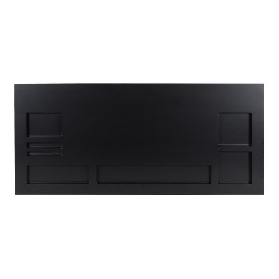 Black Wood Desktop Monitor Stand with Organizer Slots
