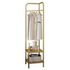 Metal corner hangers, independent hangers with 2-layer storage shelves, floor hangers for corridors, entrances, bedrooms, living rooms, and offices - 3 of 4