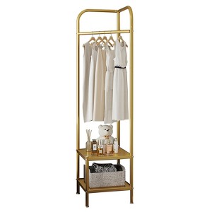 Metal Corner Coat Racks,Freestanding Garment Rack With Storage Shelf,Clothing Racks Entryway Coat Rack For Hallway,Entryway, Bedroom,Living Room - 1 of 4