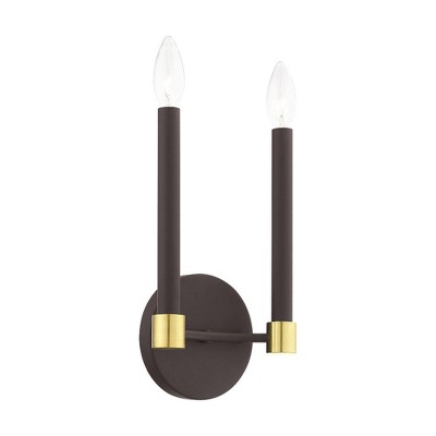 Karlstad Dual-Tone Wall Sconce in Bronze and Satin Brass