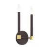 Livex Lighting Karlstad 2 - Light Wall Light in  Bronze/Satin Brass - 4 of 4