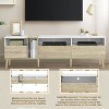 KTMBDW Modern TV with 3 Drawers and Open Shelves, Media Console Table for TVs up to 80'', Entertainment Center for Living Room, Natural - 4 of 4