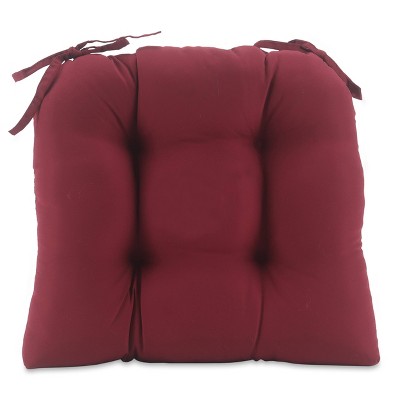 Barn Red Microfiber Square Chair Pads with Tie Backs (Set of 4)