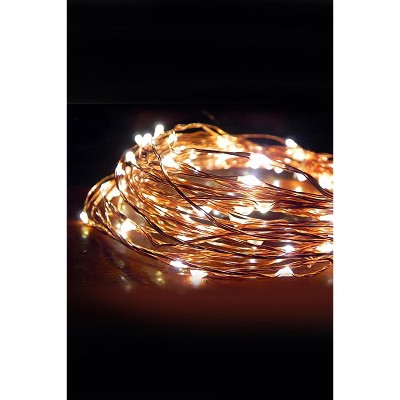 Perfect Holiday 100 LED Natural Copper Fairy Plug in Lights - Warm White
