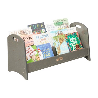 Grey Wash Birch 3-Shelf Kids Book Display with Handles