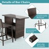 Tangkula 3PCS Wicker Bar Set Height Table 2 Stools w/3 Rows Stemware Racks Garden Patio - 2 of 4