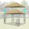 Gulches 10x10 Ft Double Tiered Outdoor Patio Gazebo Replacement Canopy with Wavy Border - Tent Roof Cover Only (Frame Not Included) - Tan - 3 of 4