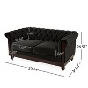 NicBex Loveseat Sofa Mid Century Velvet Fabric Upholstered Sofa Couch 2 Seater Tufted Button Loveseat Couch for Bedroom,Living Room,Black - 3 of 4