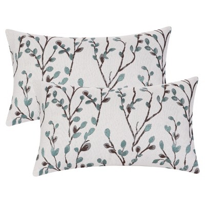 Unique Bargains Leaf-printed Soft Throw Home Decor Living Room Bedroom  Pillow Covers 2 Pcs Small Green Leaves 20 X 20 : Target