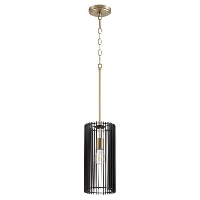 Quorum Lighting Finura 1-Light Pendant, Aged Brass, 14.25, Rod & Chain, Damp Rated