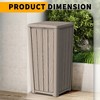 Gulches Indoor/Outdoor Resin Trash Can (15.16”L×15.55”W×30.71”H) Light Brown Vertical Slat Design, Secure Lid, Weather-Resistant - 2 of 4