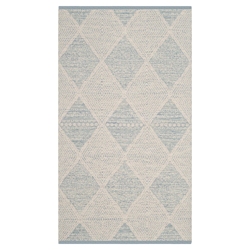 Light Blue Geometric Woven Accent Rug - (3'x5') - Safavieh