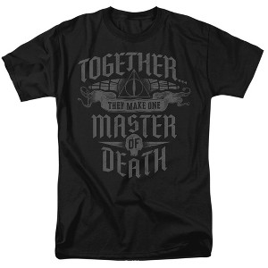 Harry Potter Master Of Death Adult T-Shirt Black - 1 of 4