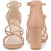 Perphy Women Crisscross Open Toe Strappy Strap Chunky Heels Sandals - 3 of 4