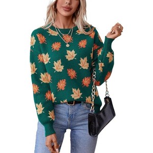 Clearlove Women 2025 Fall Winter Knit Long Sleeve Sweater Warm Boat Neck Pullover - 1 of 4